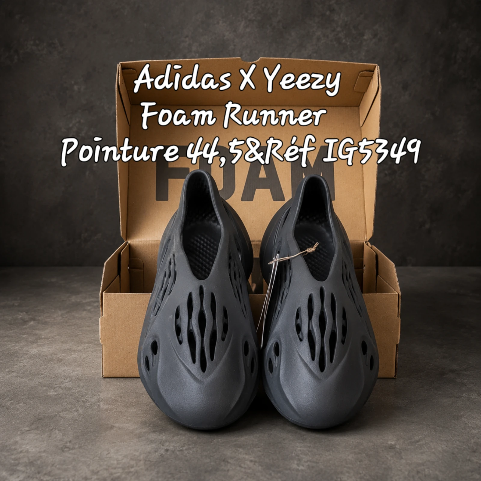 Adidas Baskets Yeezy Foam Runner Carbon Pointure 44,5/US 10-Réf IG5349- Neuf & Boite Origine